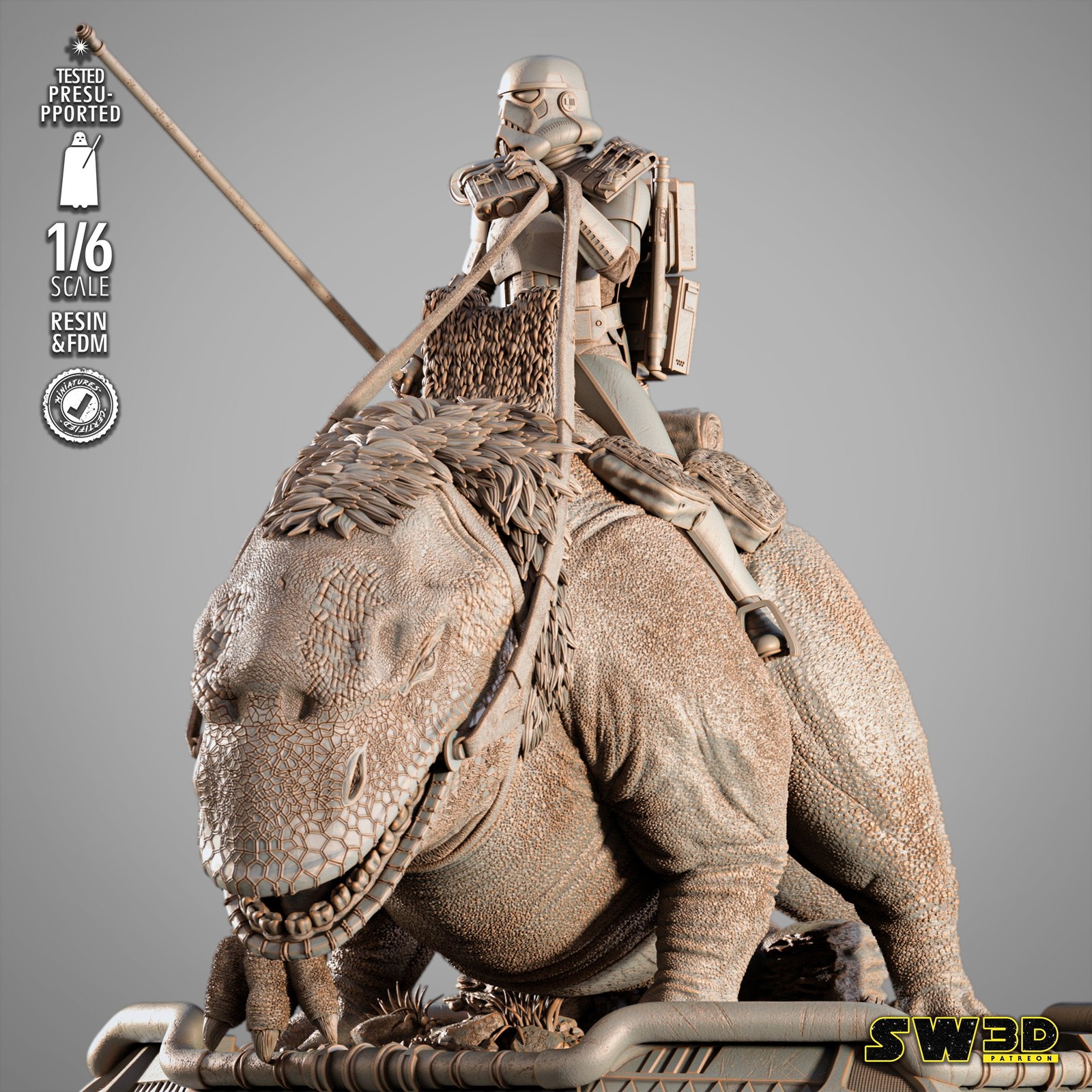 Sand Trooper in Dewback Sculpture - Image 3