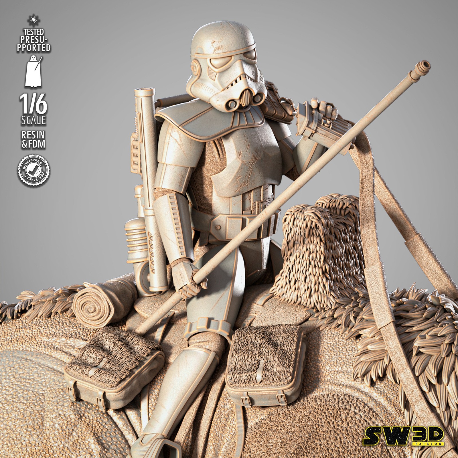 Sand Trooper in Dewback Sculpture - Image 5