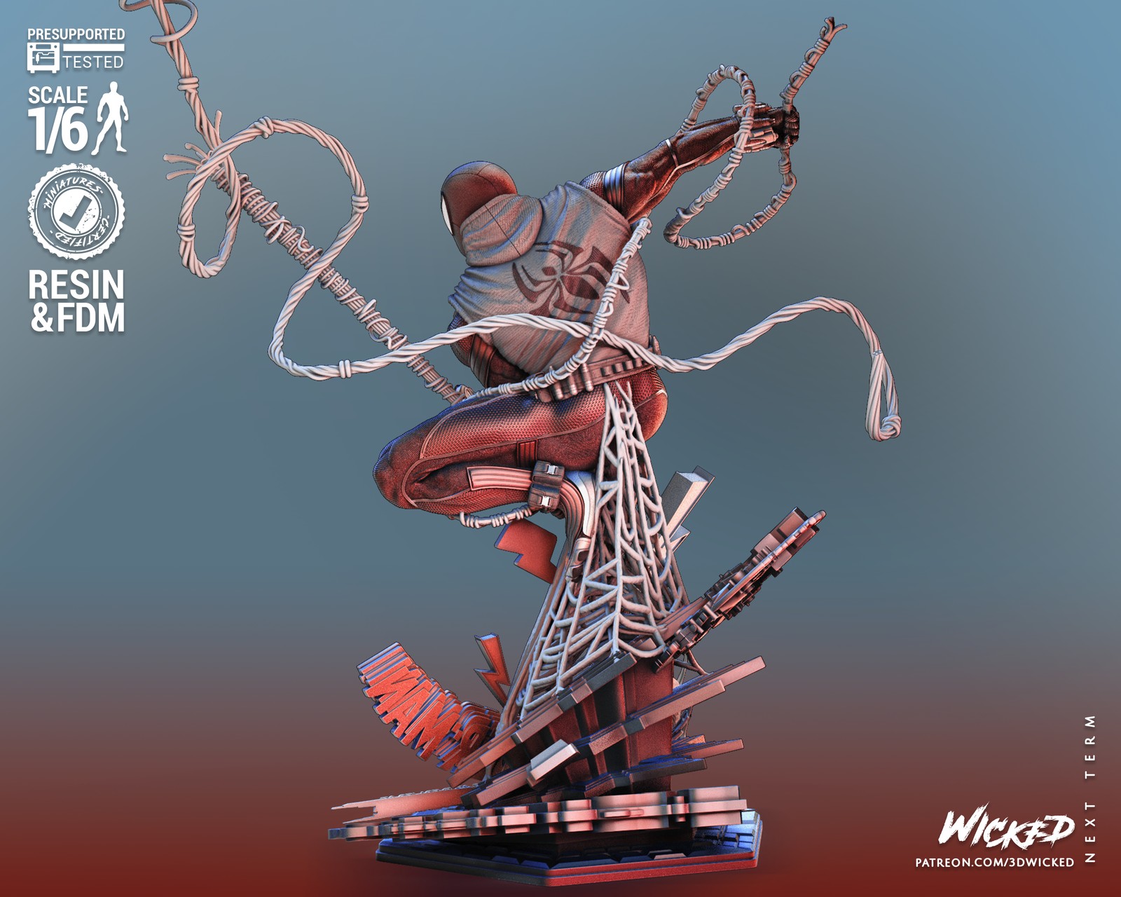 Marvel Scarlet Spider Sculpture - Image 3