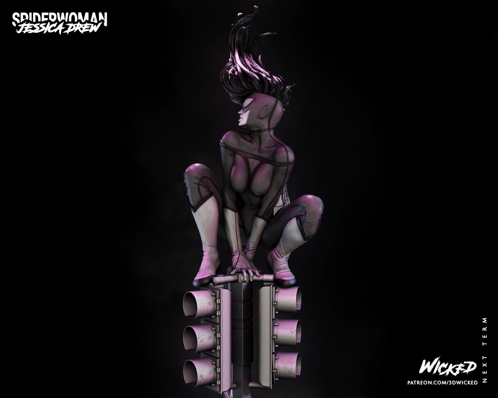 Marvel Spider Woman Sculpture - Image 3
