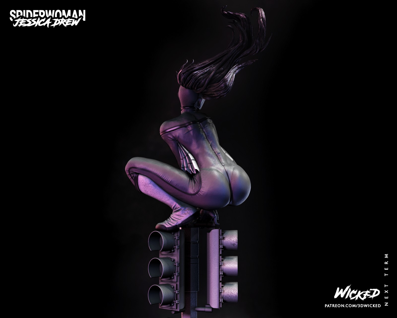 Marvel Spider Woman Sculpture - Image 4