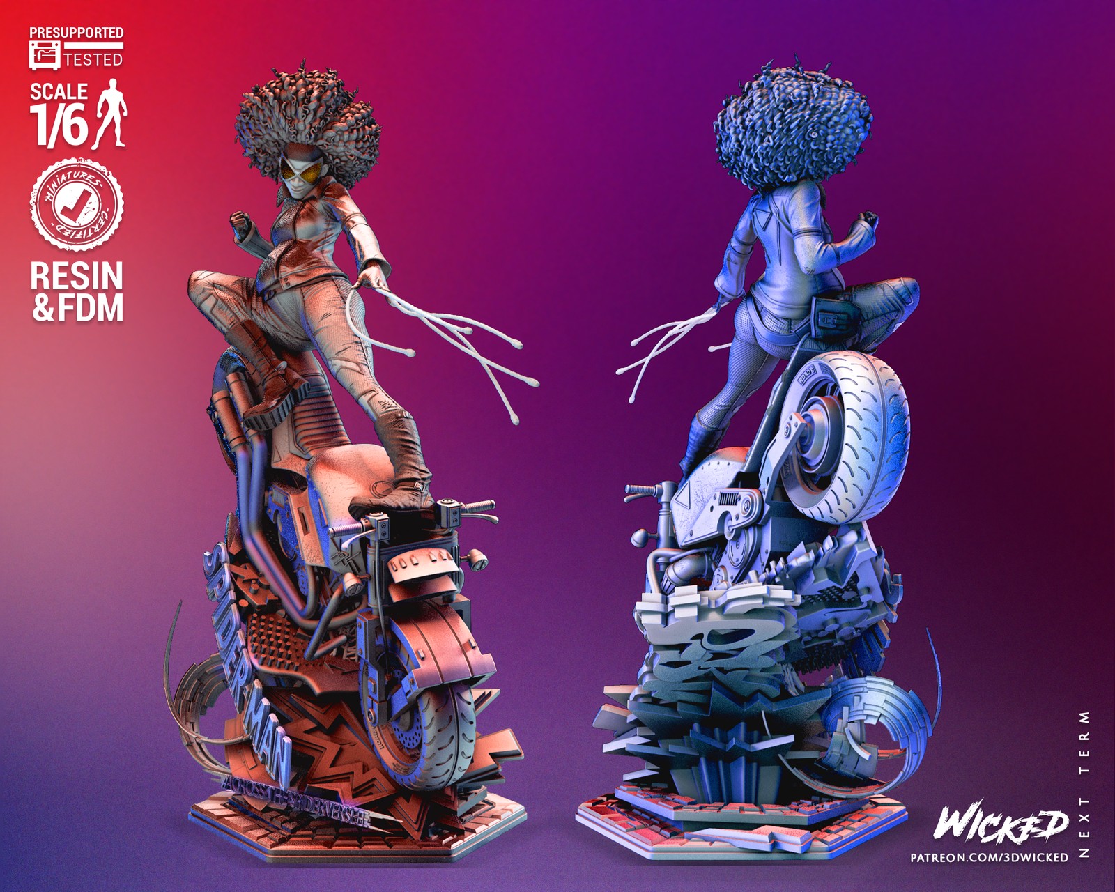 Marvel Spider Woman Spiderverse Sculpture - Image 4