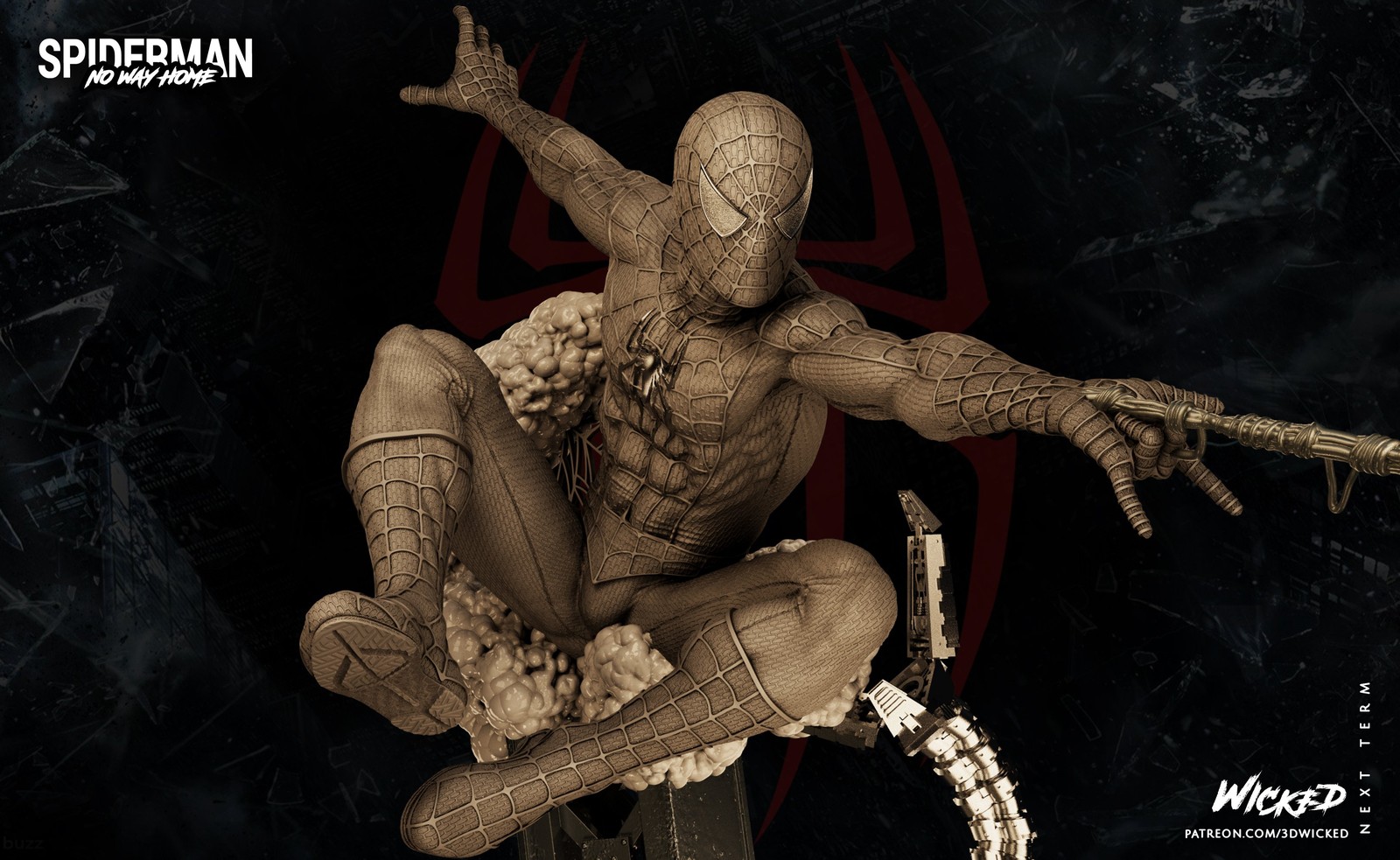 Marvel Spider man Sculpture (Tobey)
