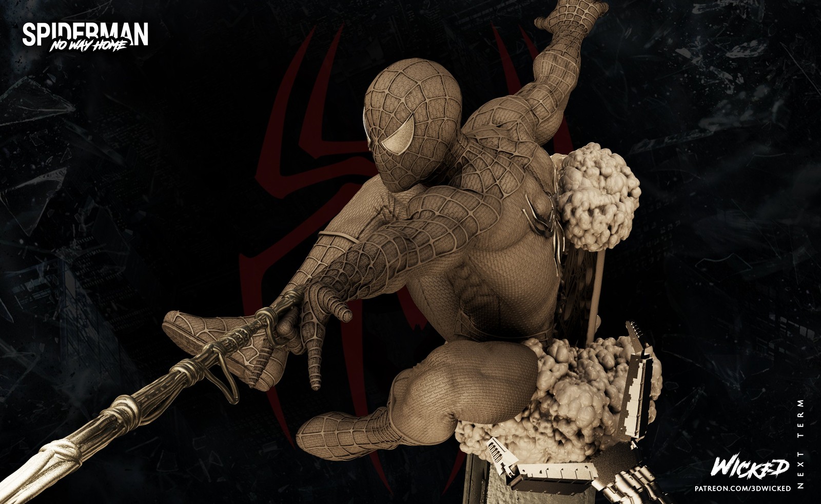Marvel Spider man Sculpture (Tobey) - Image 3