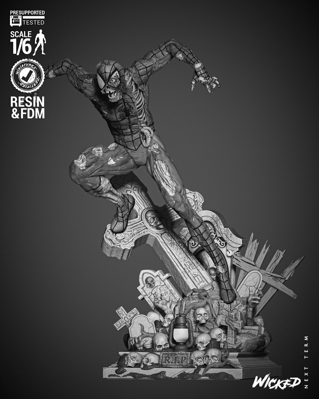 Marvel Spiderman Zombie Sculpture