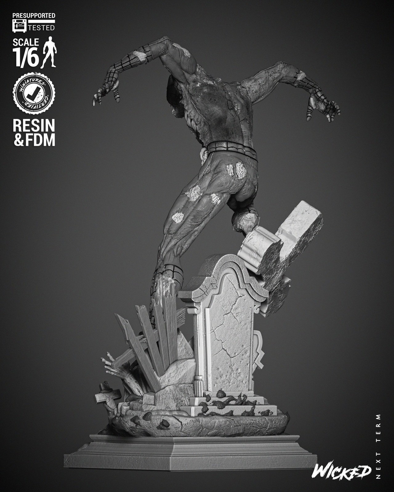 Marvel Spiderman Zombie Sculpture - Image 3