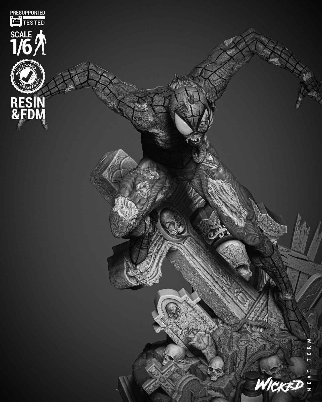 Marvel Spiderman Zombie Sculpture - Image 5