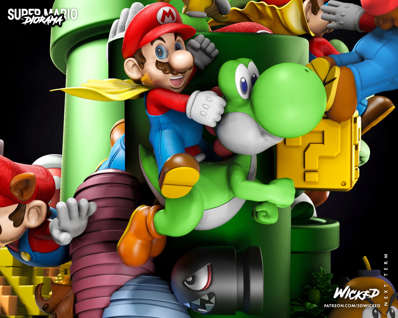 Super Mario World Sculpture