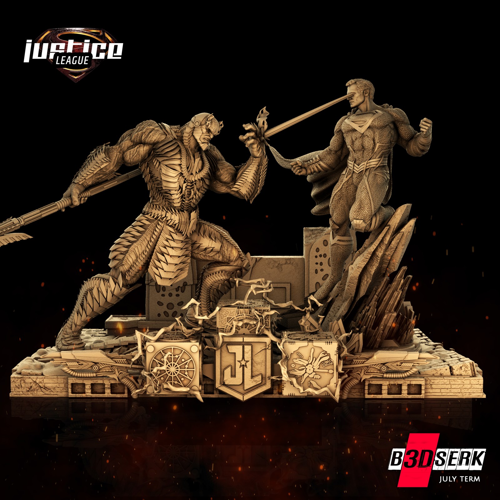 Darkseid vs Superman Diorama Base