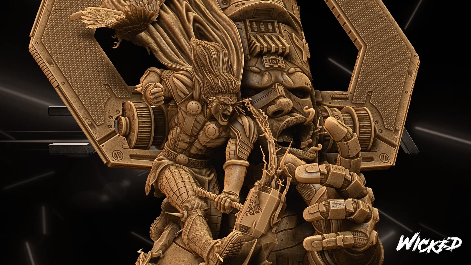 Marvel Thor Vs Galactus Diorama