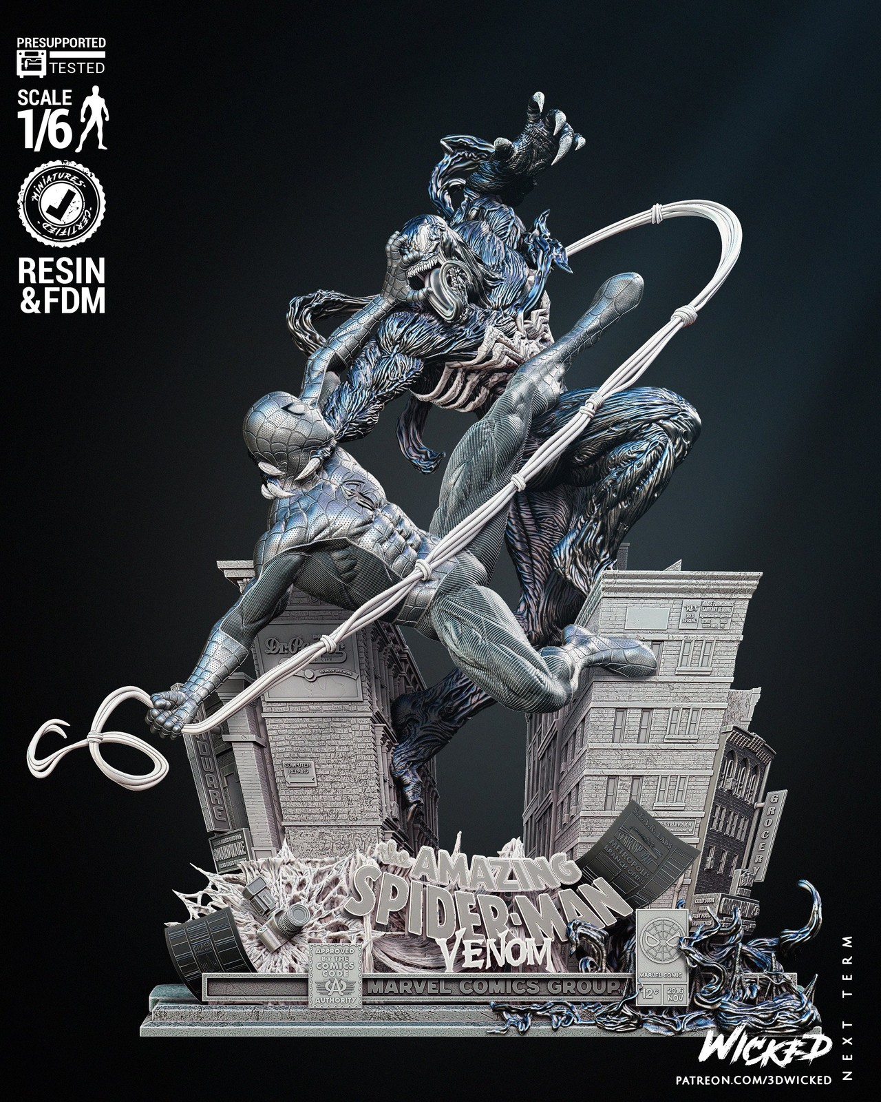 Marvel Venom and Spiderman Diorama