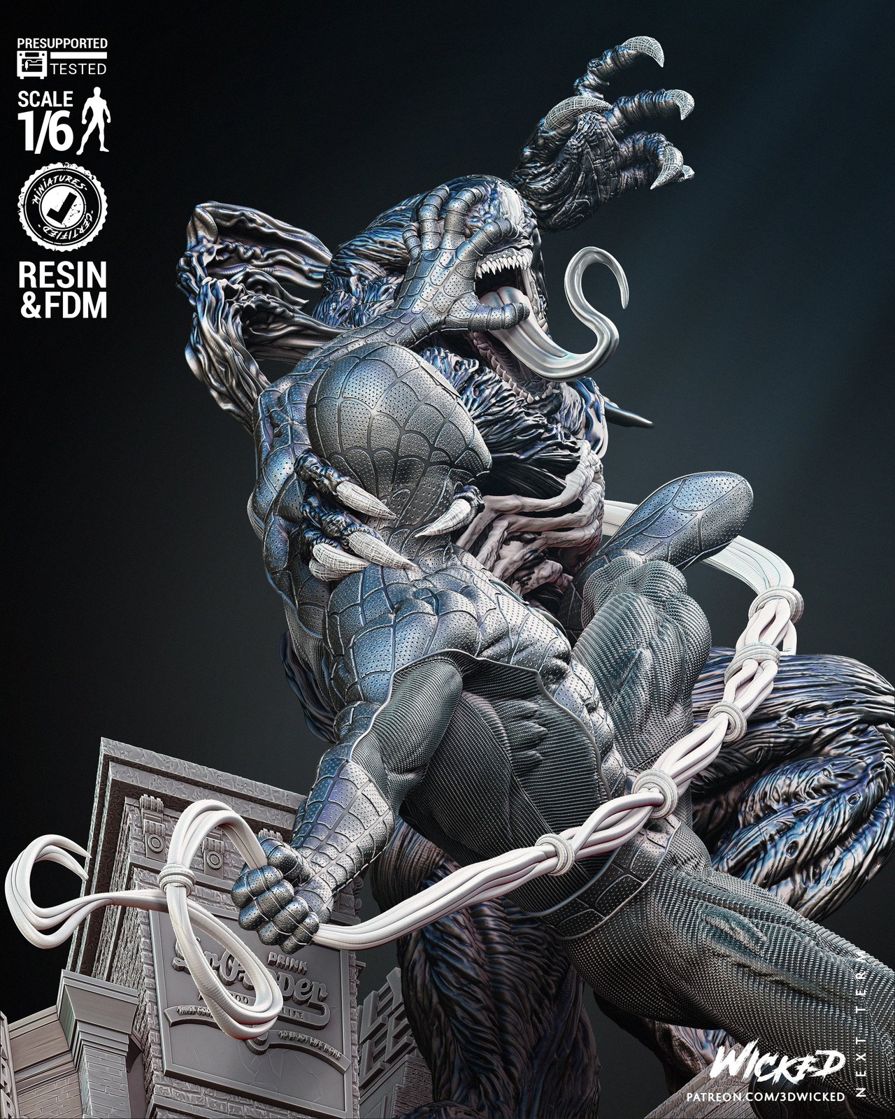 Marvel Venom and Spiderman Diorama - Image 3