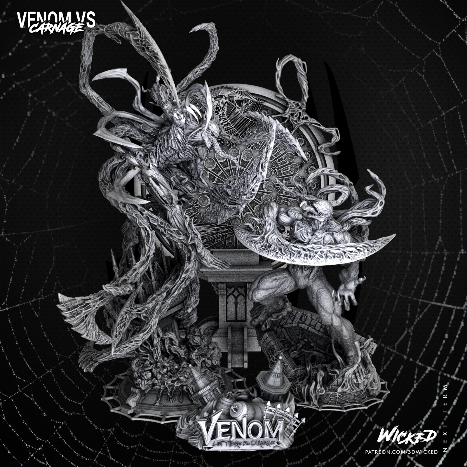 Venom & Carnage Cathedral - Diorama (Marvel)