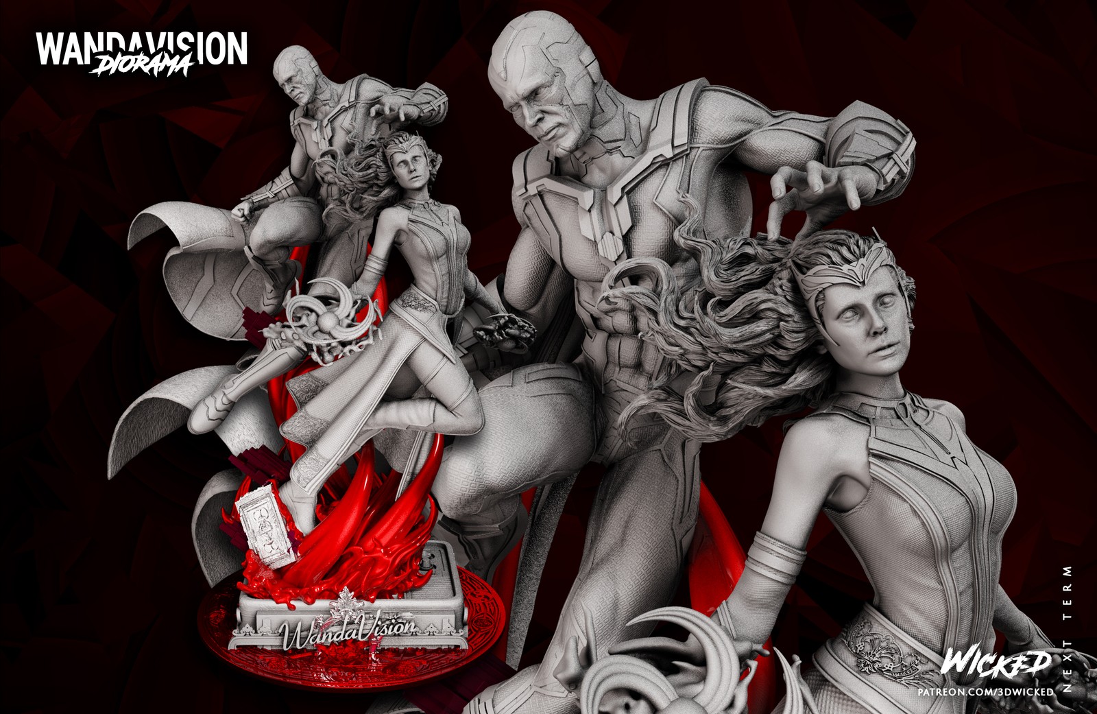 Wanda and Vision Diorama Sculpture