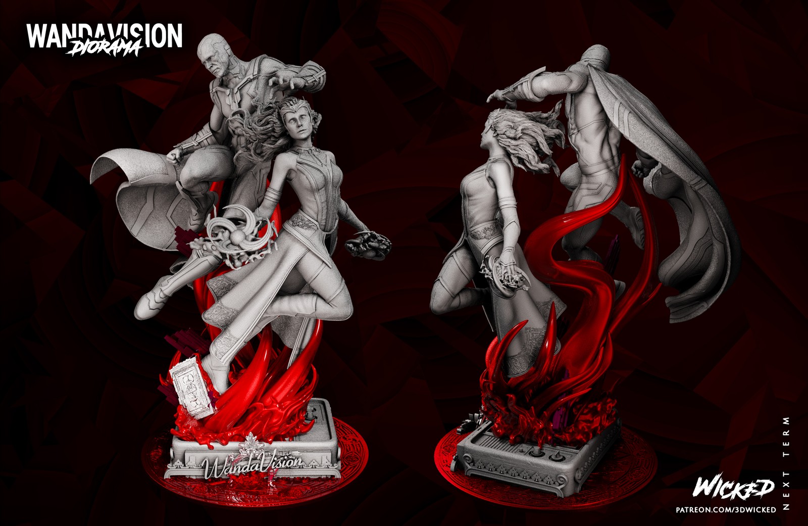 Wanda and Vision Diorama Sculpture - Image 2