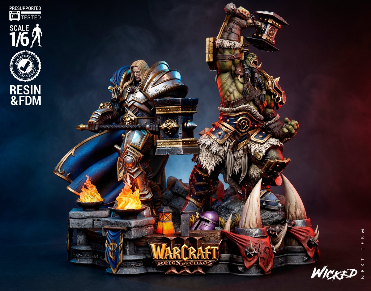 Arthas & Thrall Reign of Chaos - Diorama (World of Warcraft)