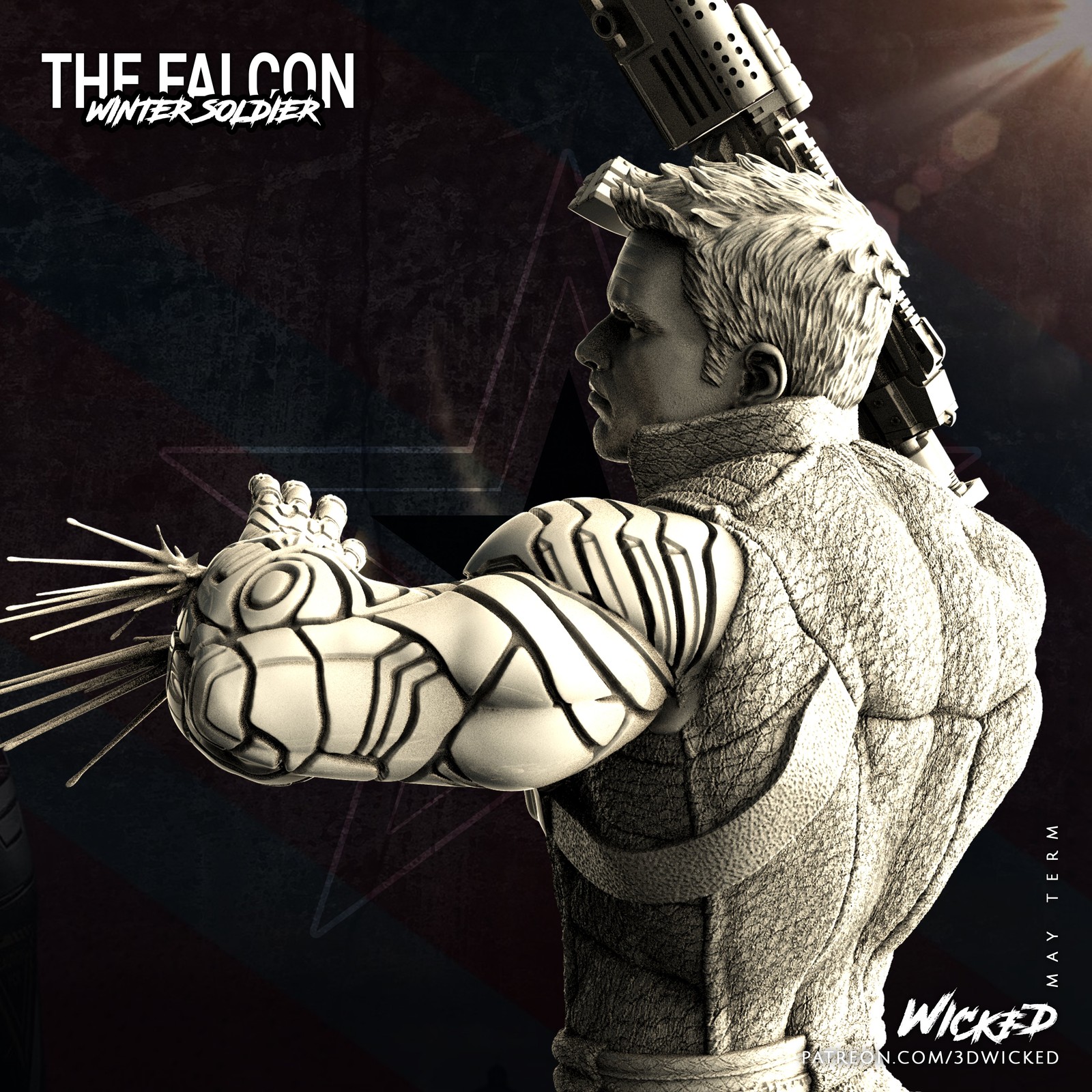 Marvel Winter Soldier Sculpture - Image 4