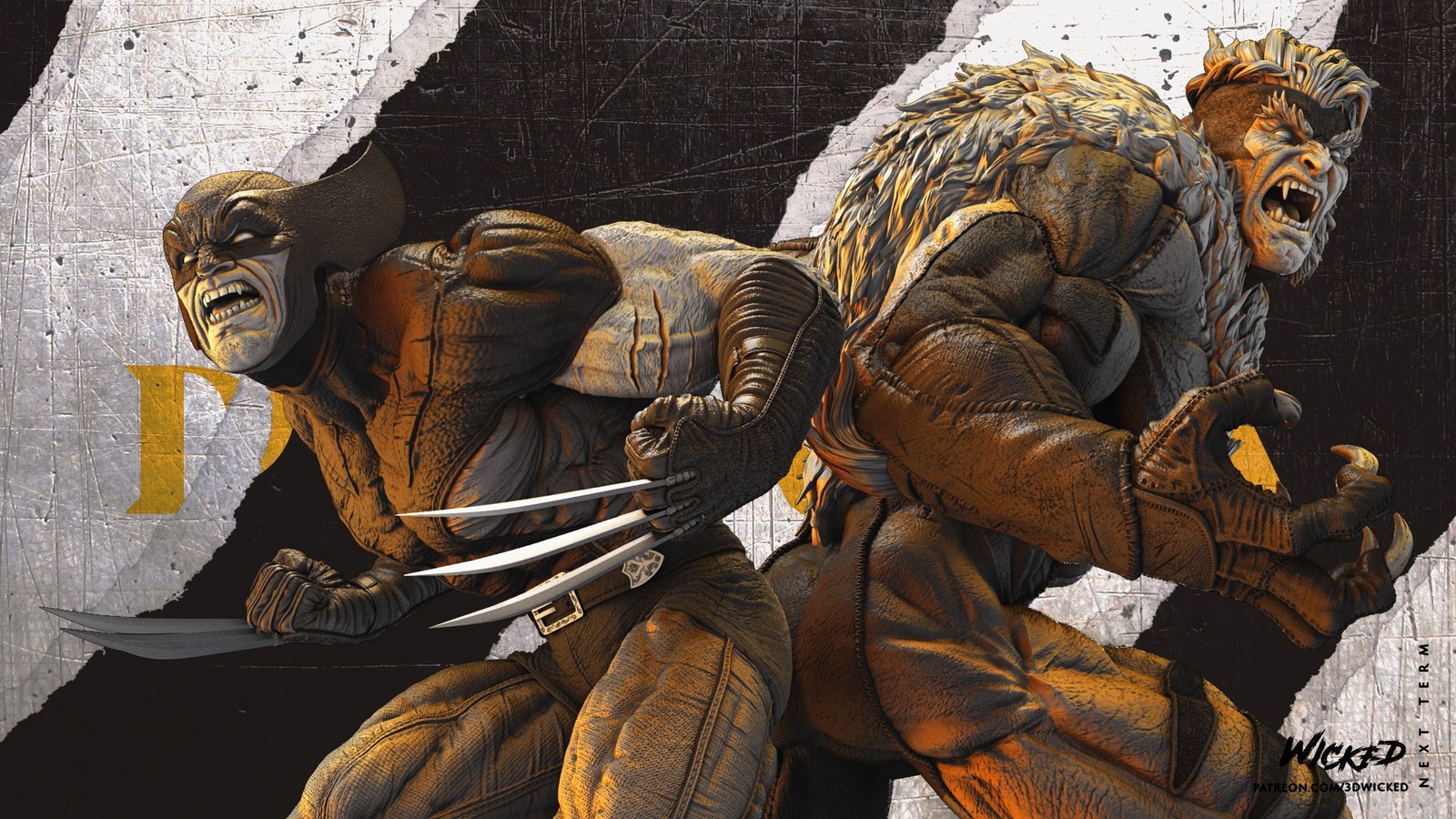 Marvel Wolverine and Sabretooth Diorama Second Version