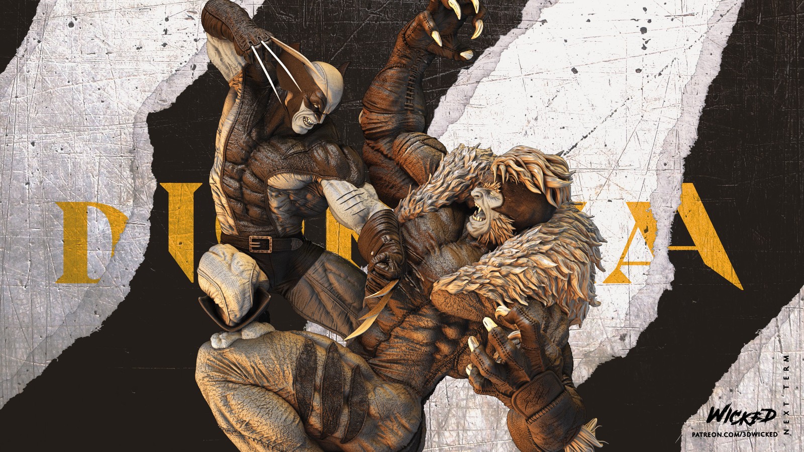 Marvel Wolverine and Sabretooth Diorama