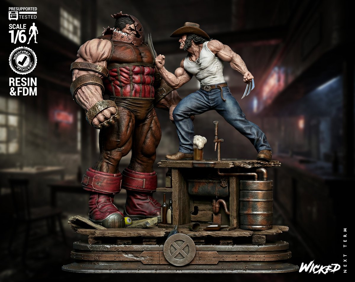 Marvel Logan VS Juggernaut Comic Version Diorama - Image 2