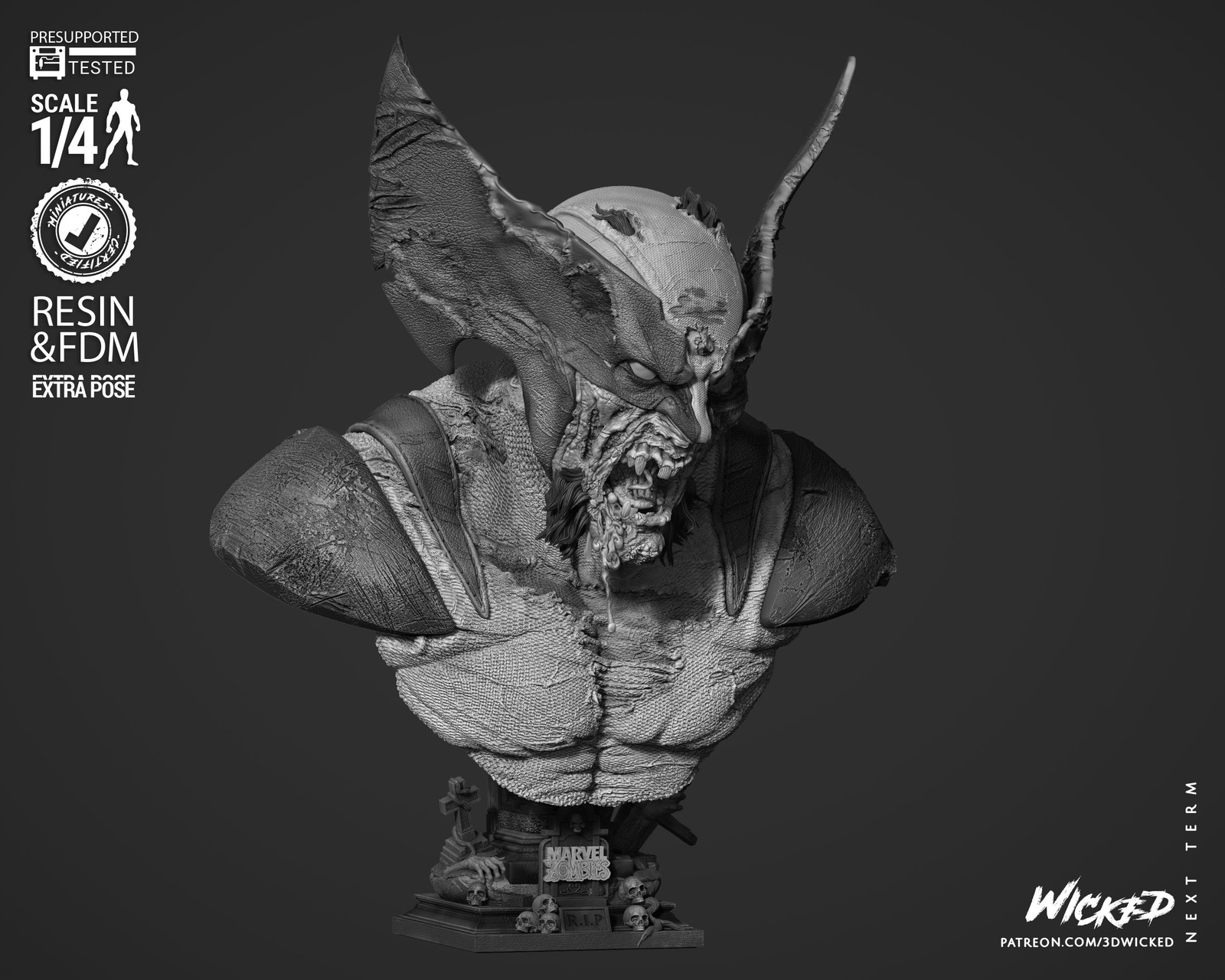 Marvel Wolverine Zombie Portrait Bust - Image 2