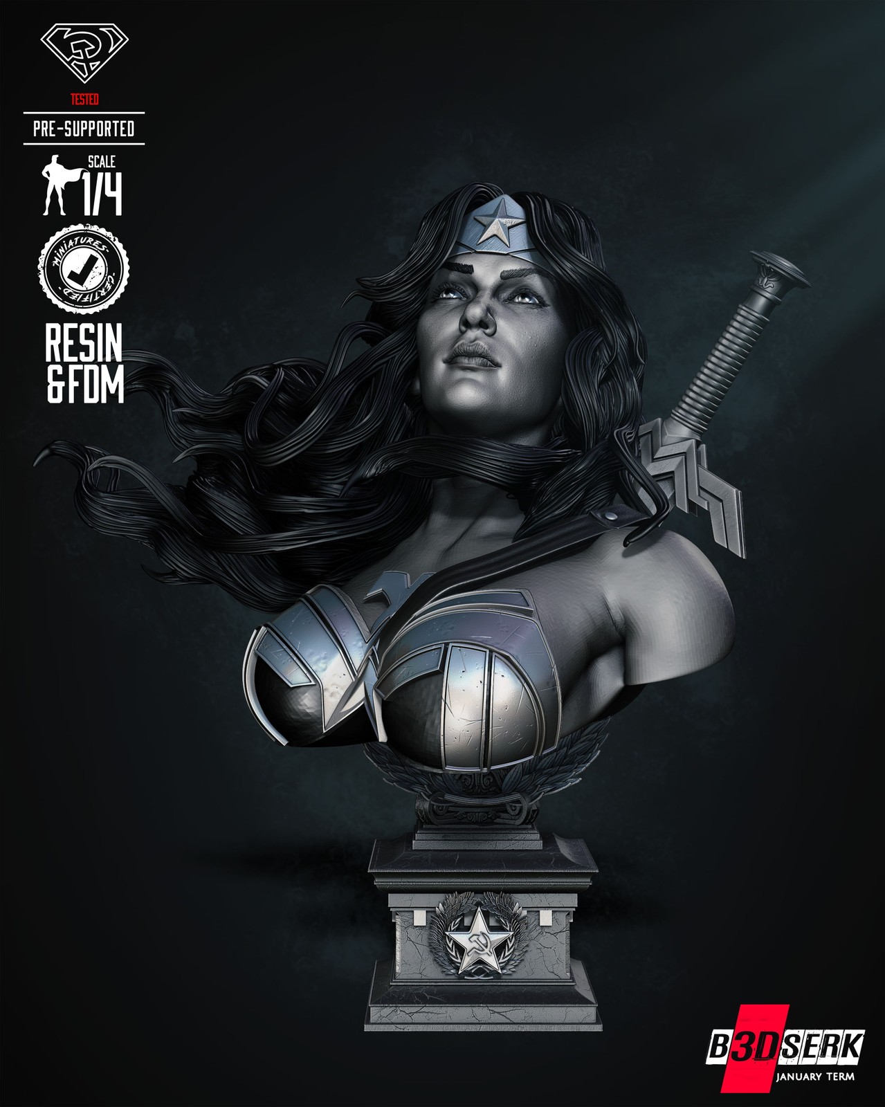 Red Son Wonder Woman Bust Portrait