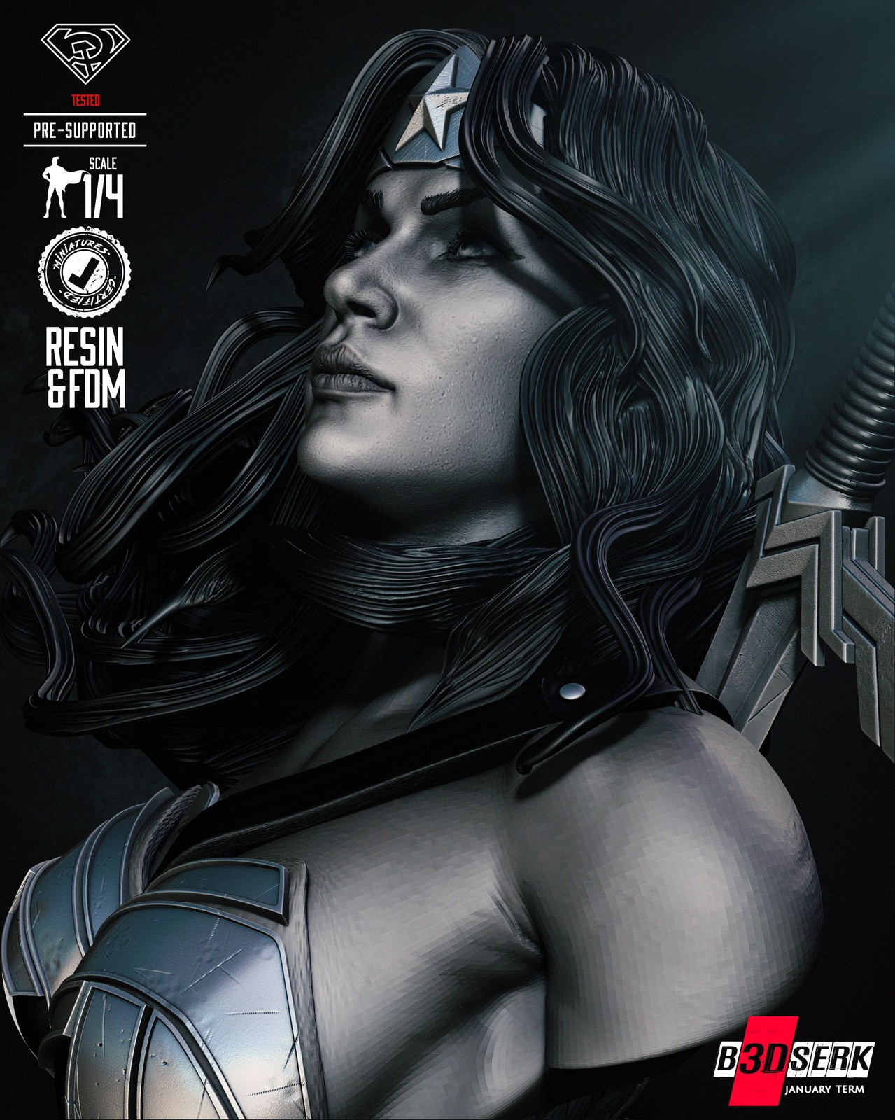 Red Son Wonder Woman Bust Portrait - Image 4