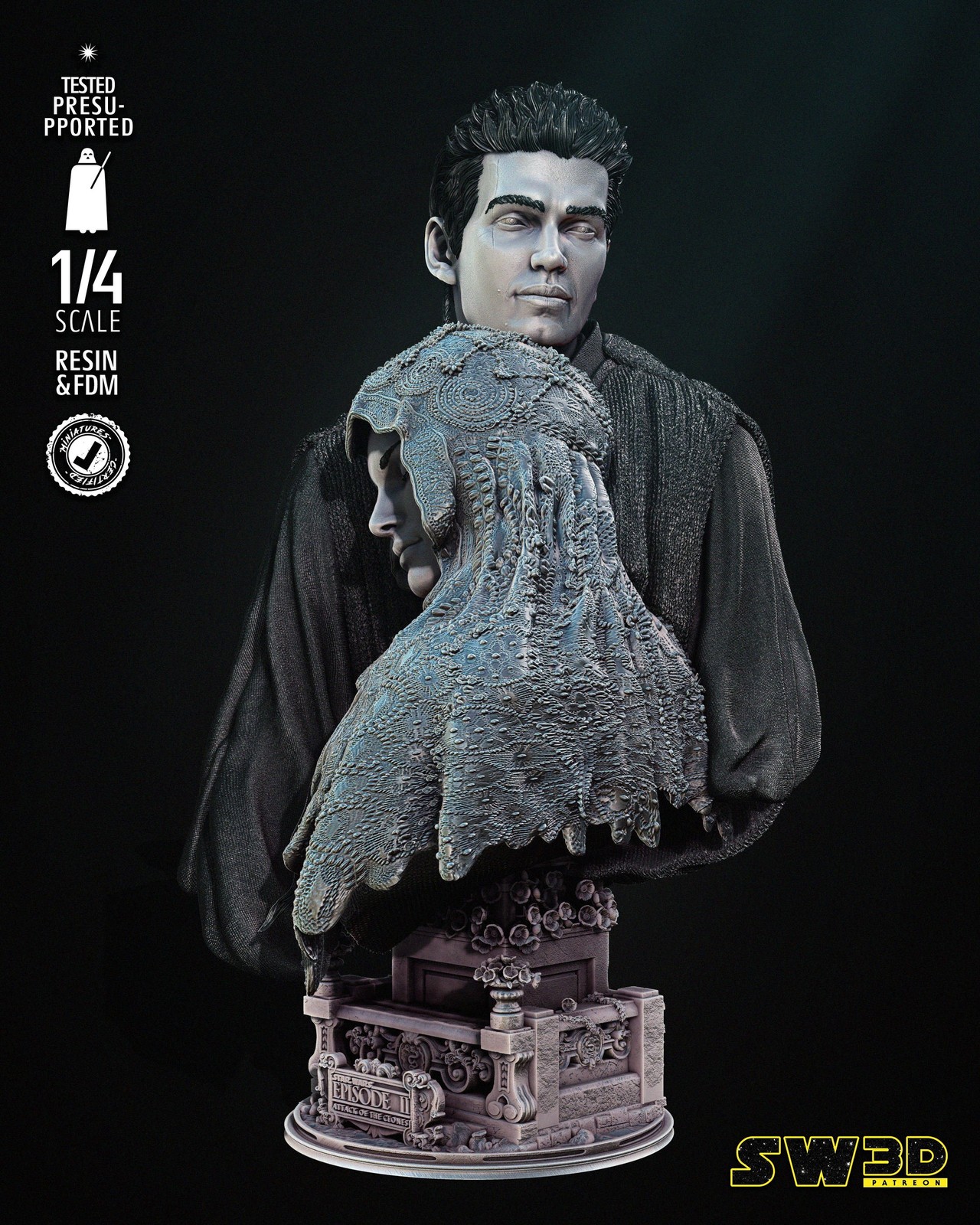 Young Anakin and Padme Bust Portrait - Image 3