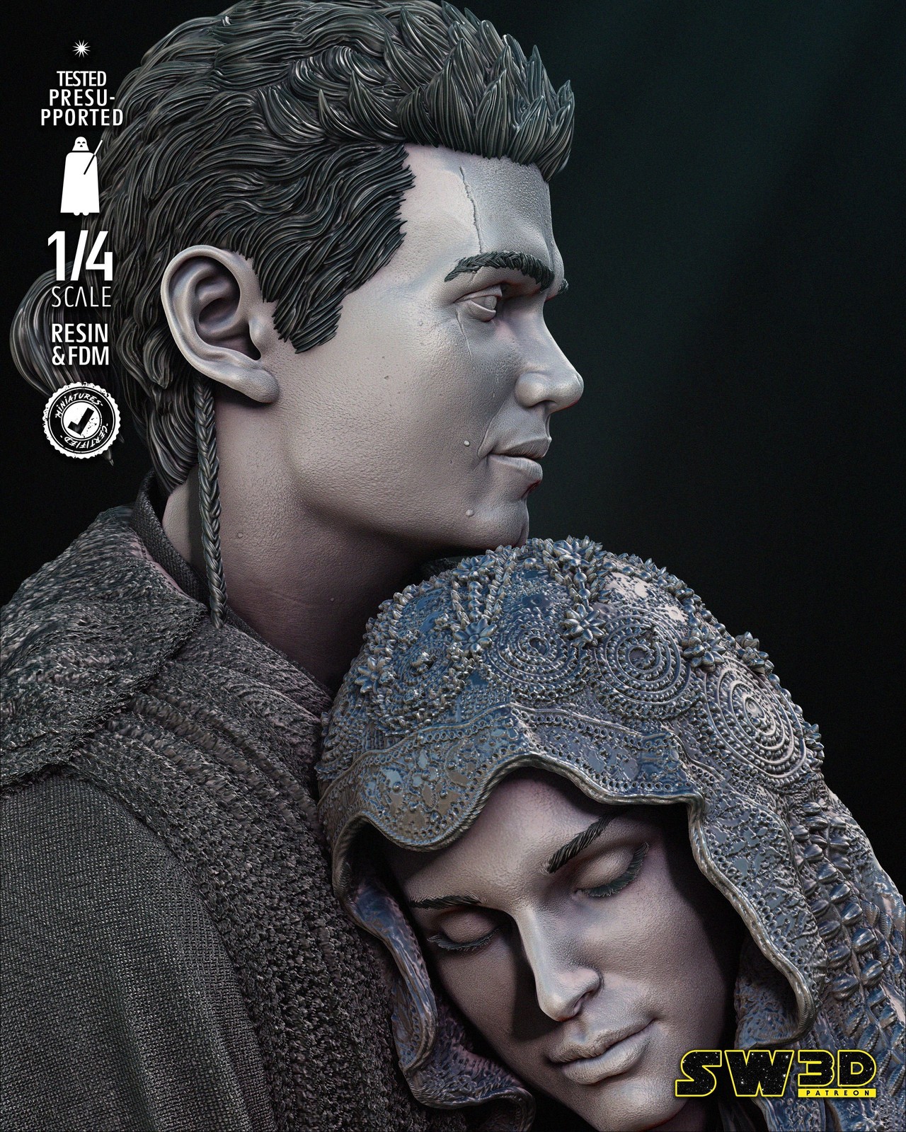 Young Anakin and Padme Bust Portrait - Image 5