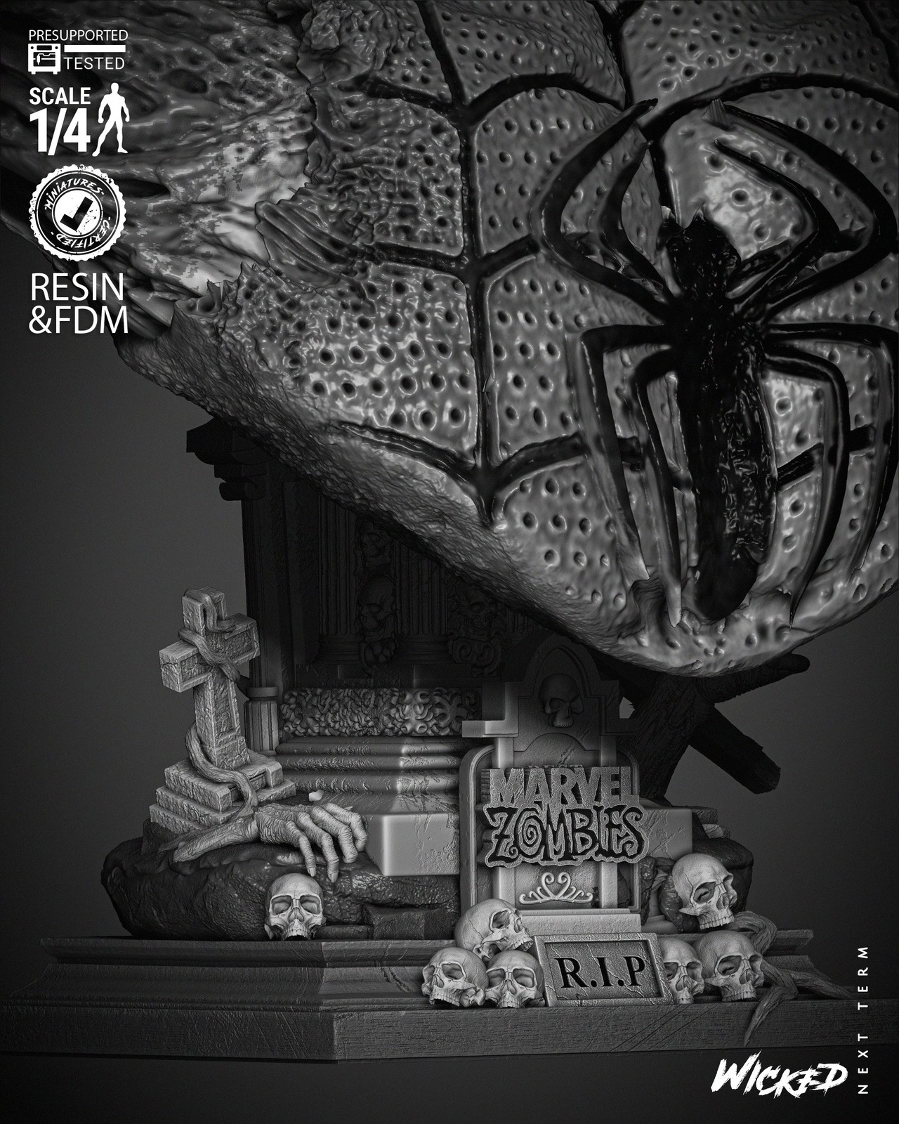 Marvel Spiderman Zombie Portrait Bust - Image 5