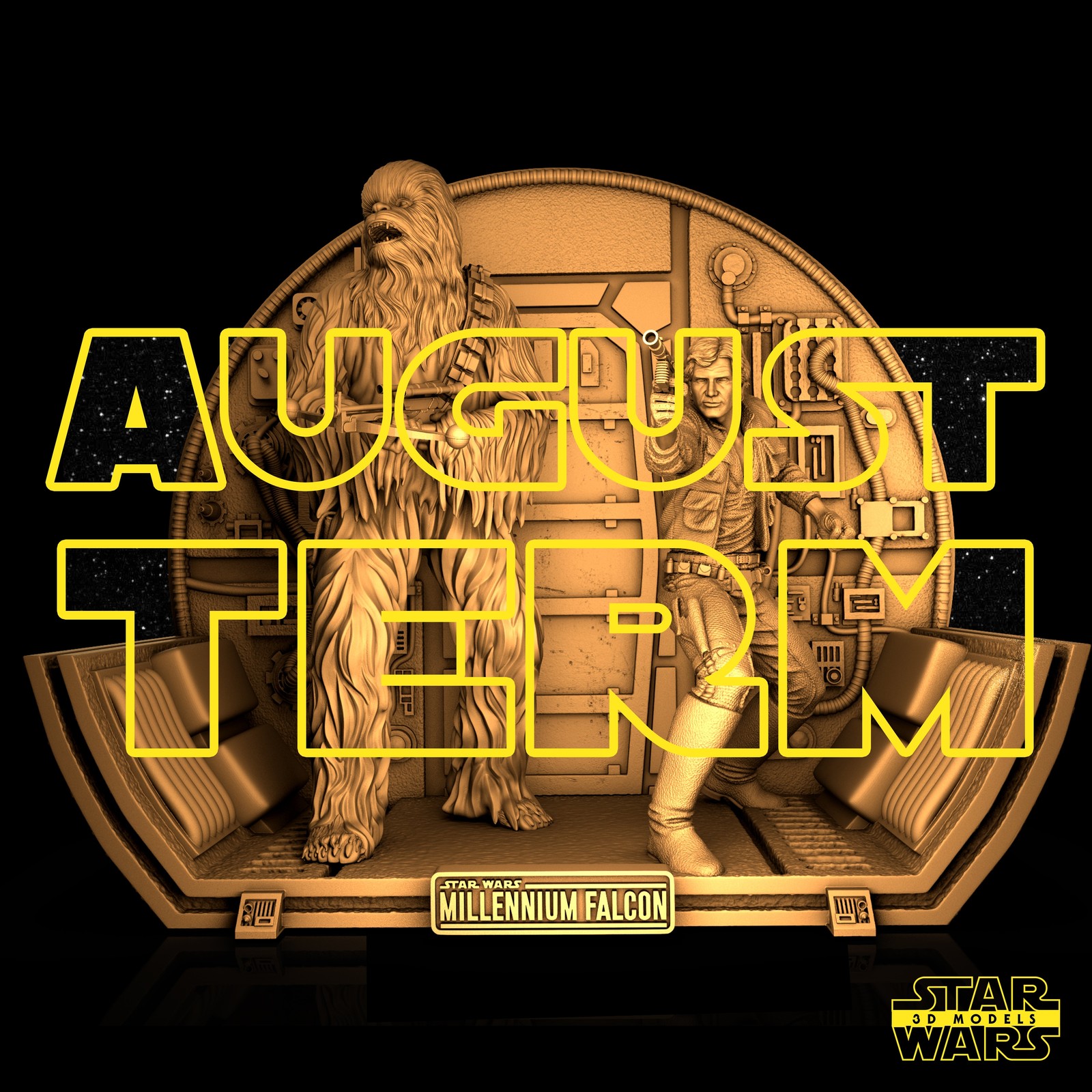 Han Solo And Chewbacca Diorama Base