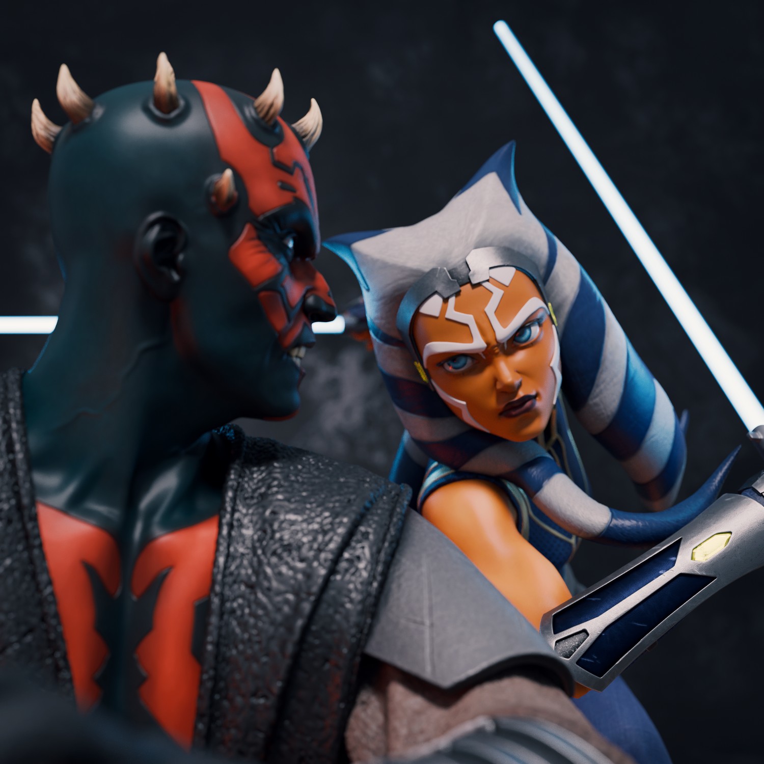 Ahsoka Tano vs Darth Maul Diorama