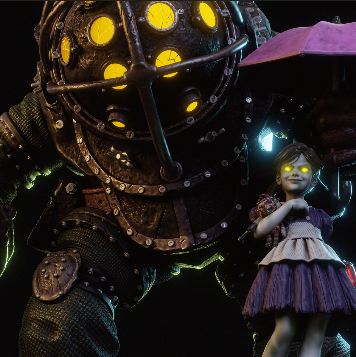 Big Daddy & Little Sister - Diorama (BioShock)