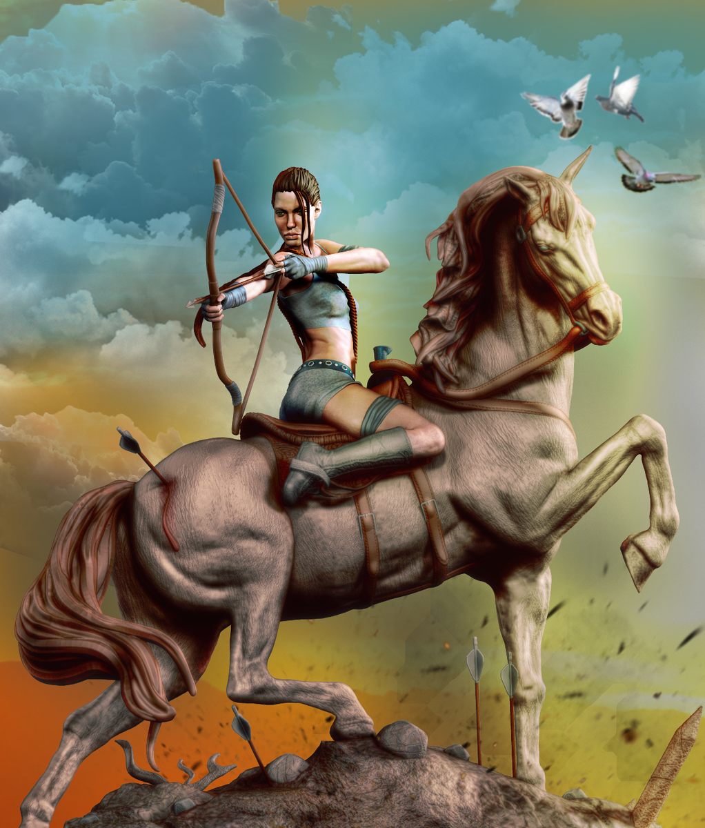 Lara Croft Horse - Diorama (Tomb Raider)