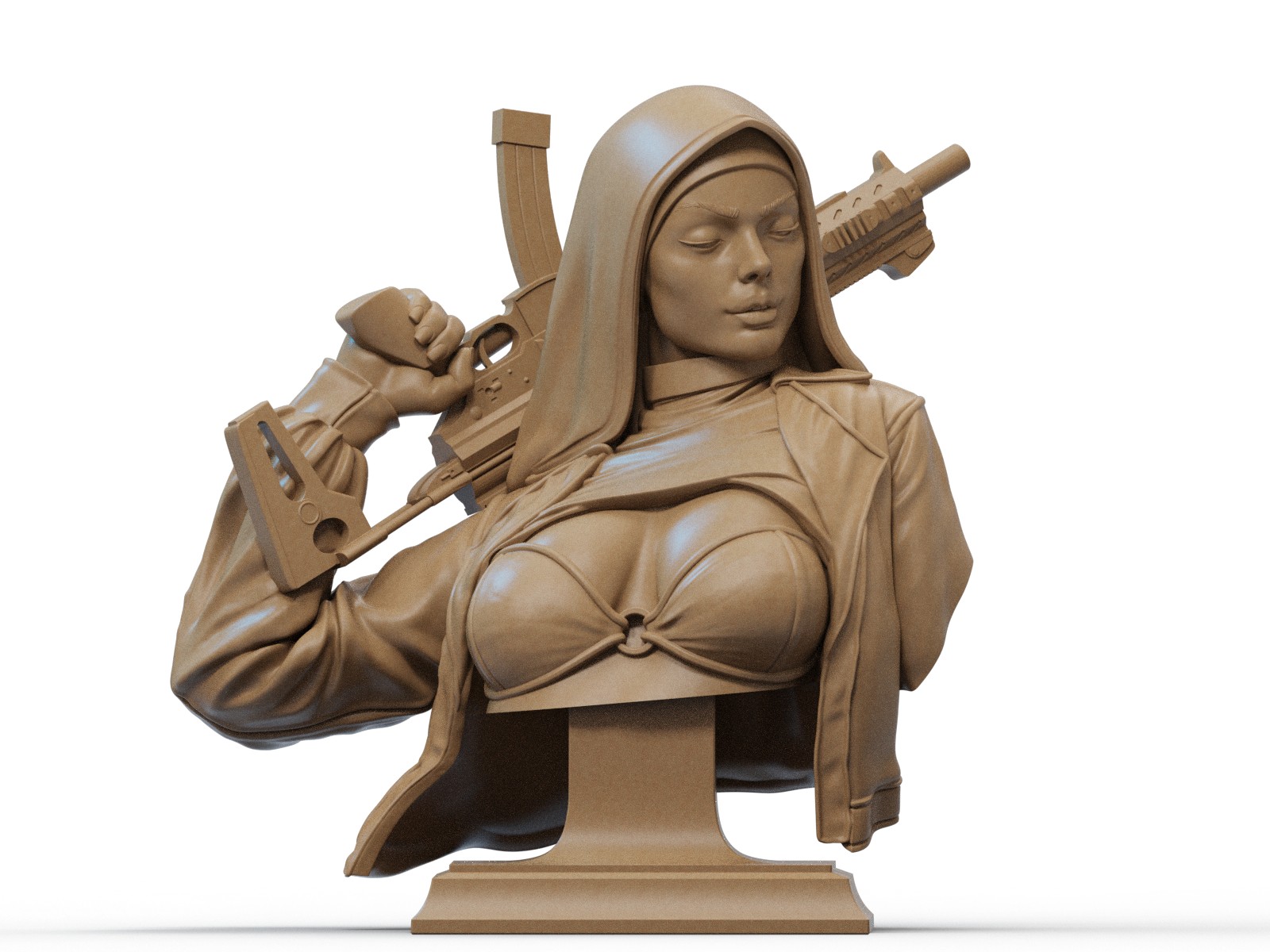 Nun with Gun - Bust