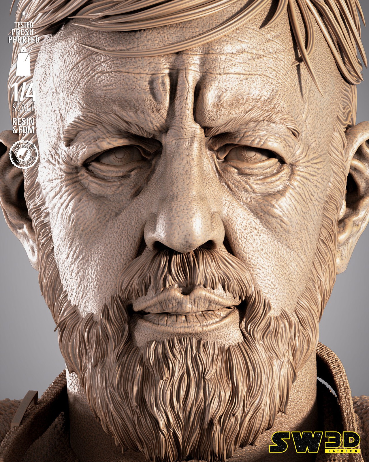 Old Ben Kenobi Portrait Bust - Image 5