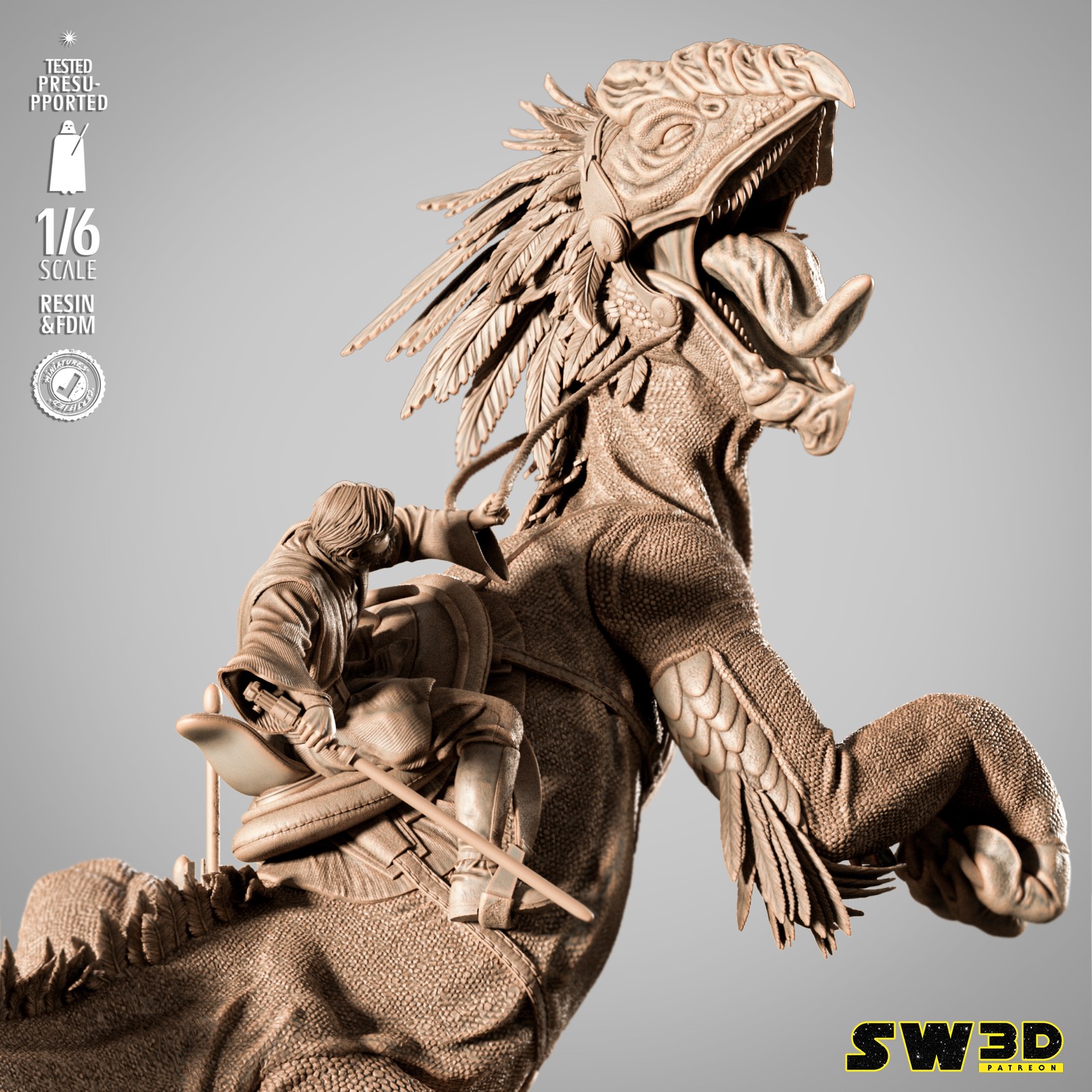 Obi Wan on Boga Sculpture - Image 5