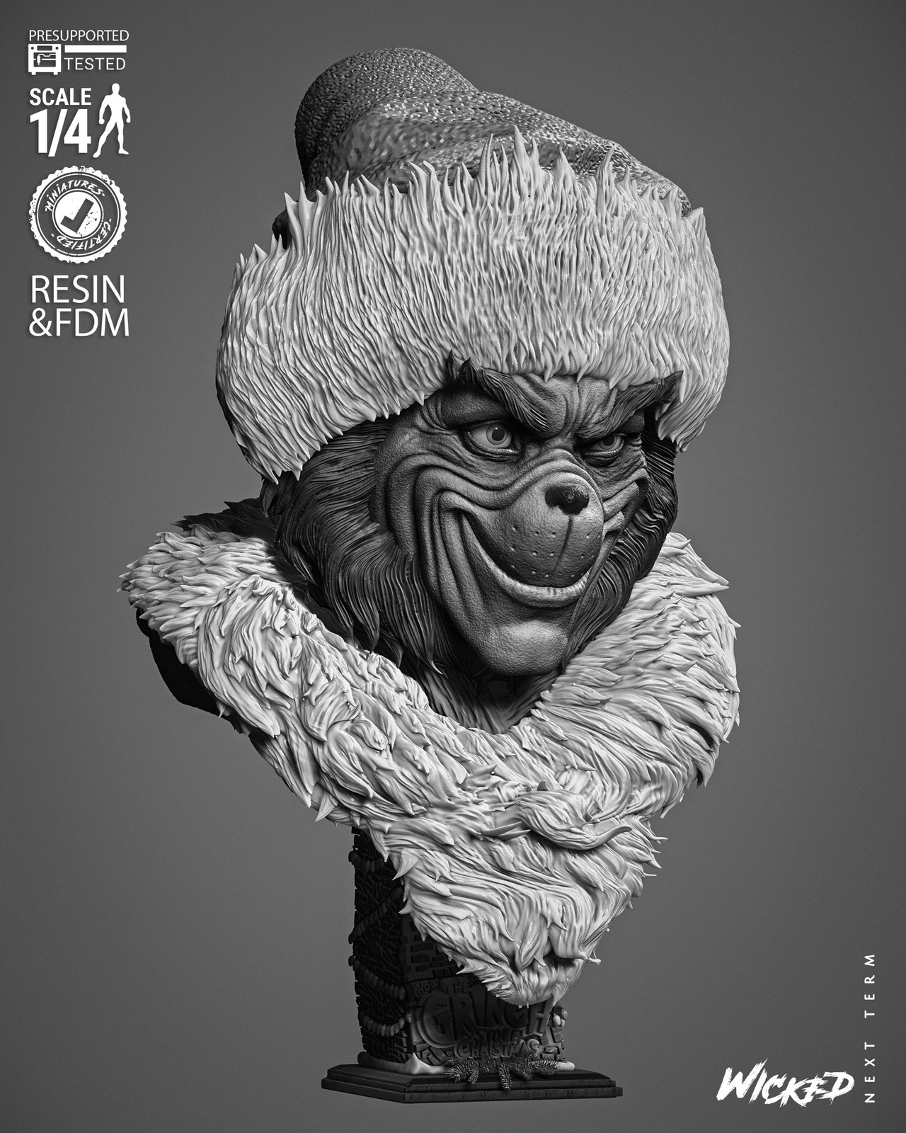 Grinch Portrait Bust - Image 3