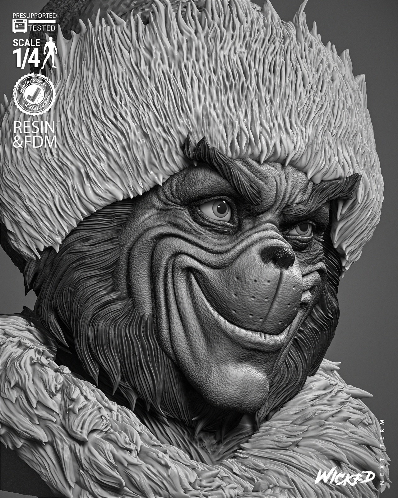 Grinch Portrait Bust - Image 4