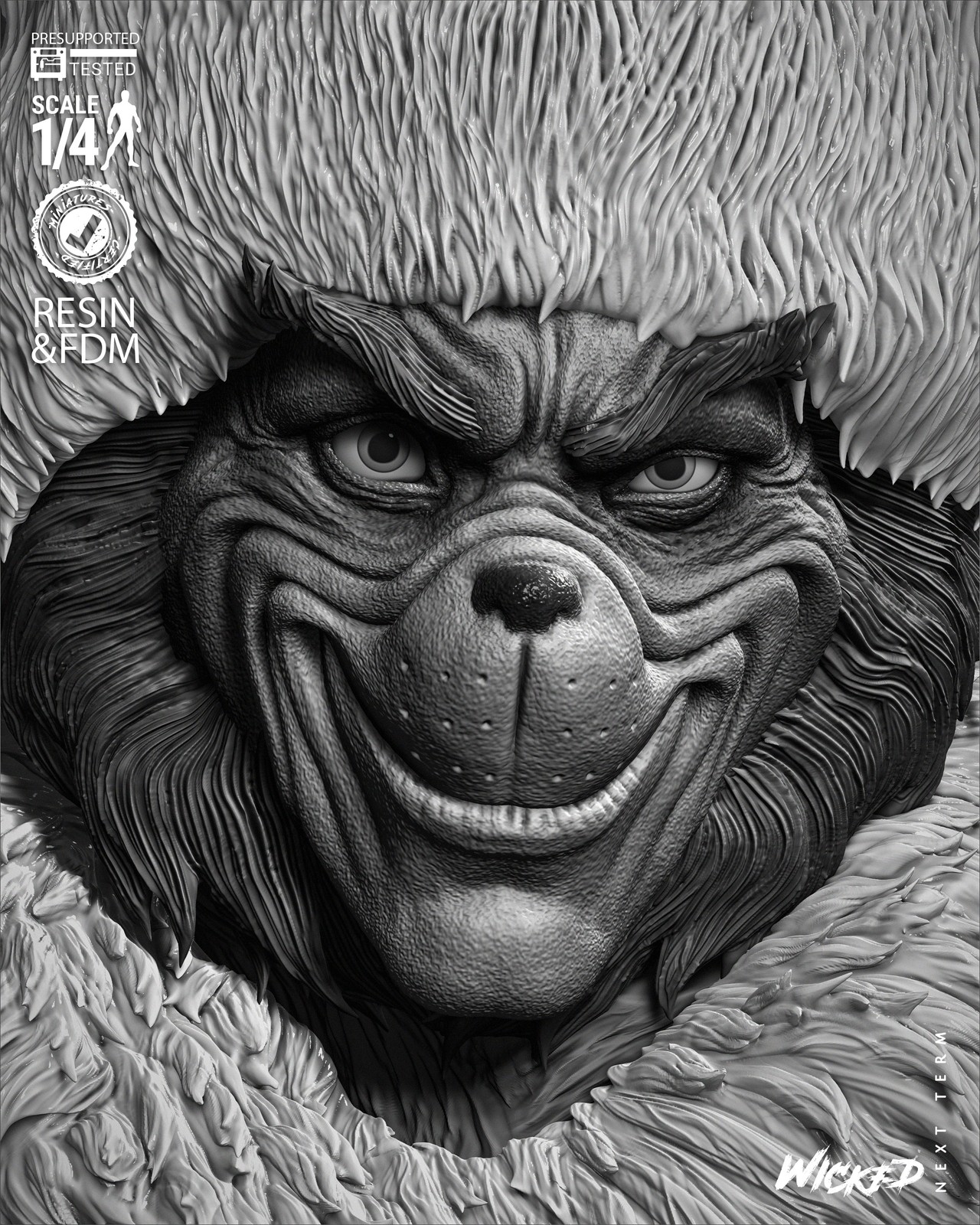 Grinch Portrait Bust - Image 5