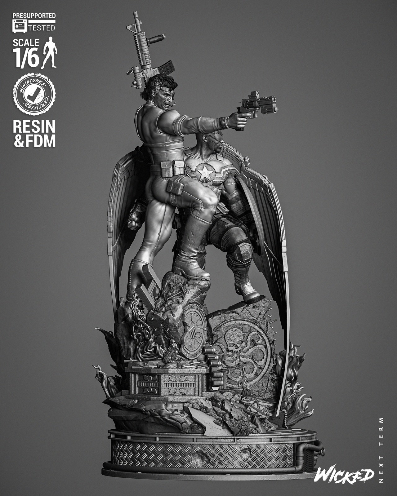 Nick Fury and Falcon Diorama - Image 3