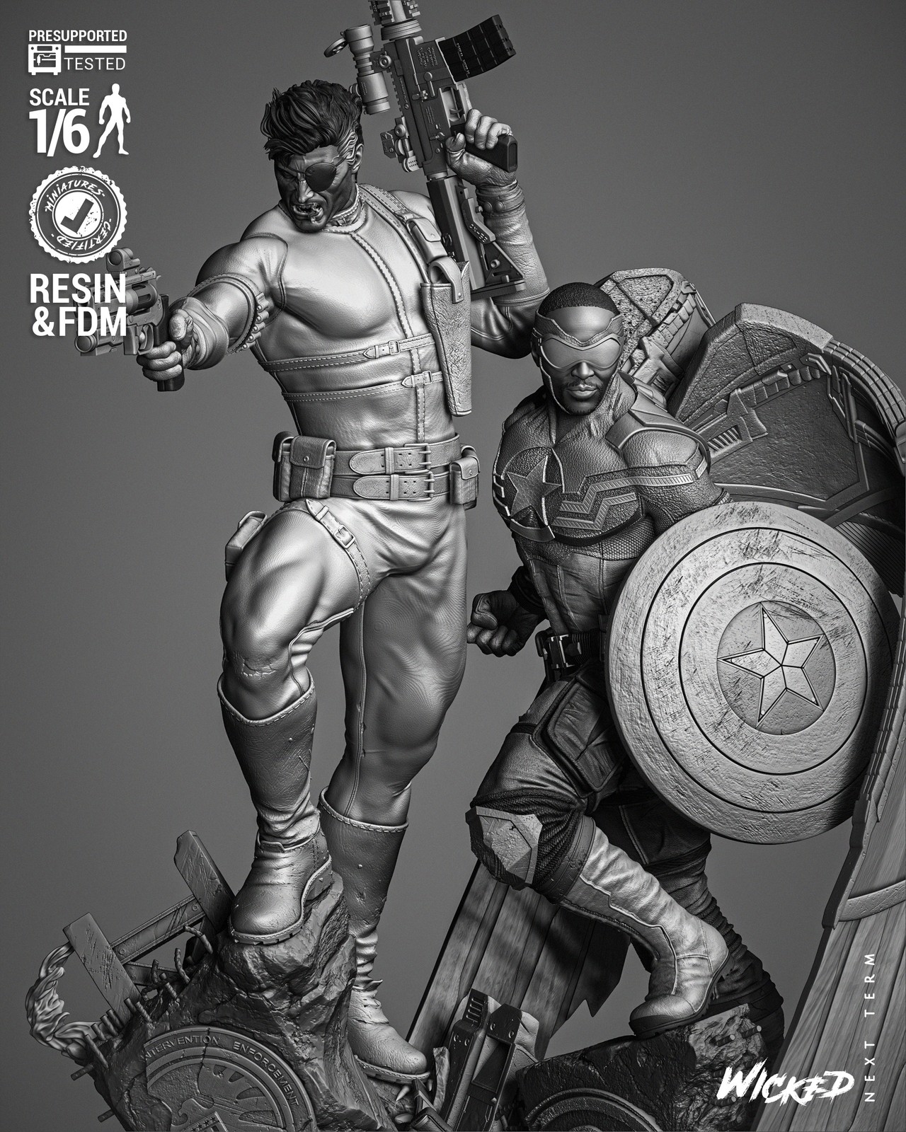 Nick Fury and Falcon Diorama - Image 4