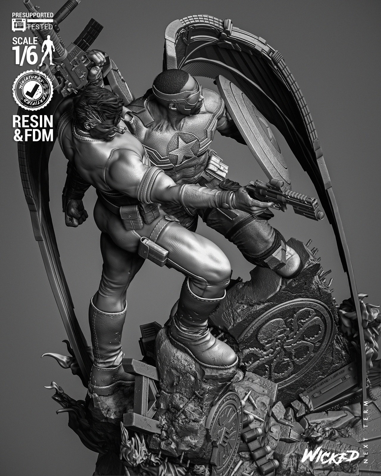 Nick Fury and Falcon Diorama - Image 5