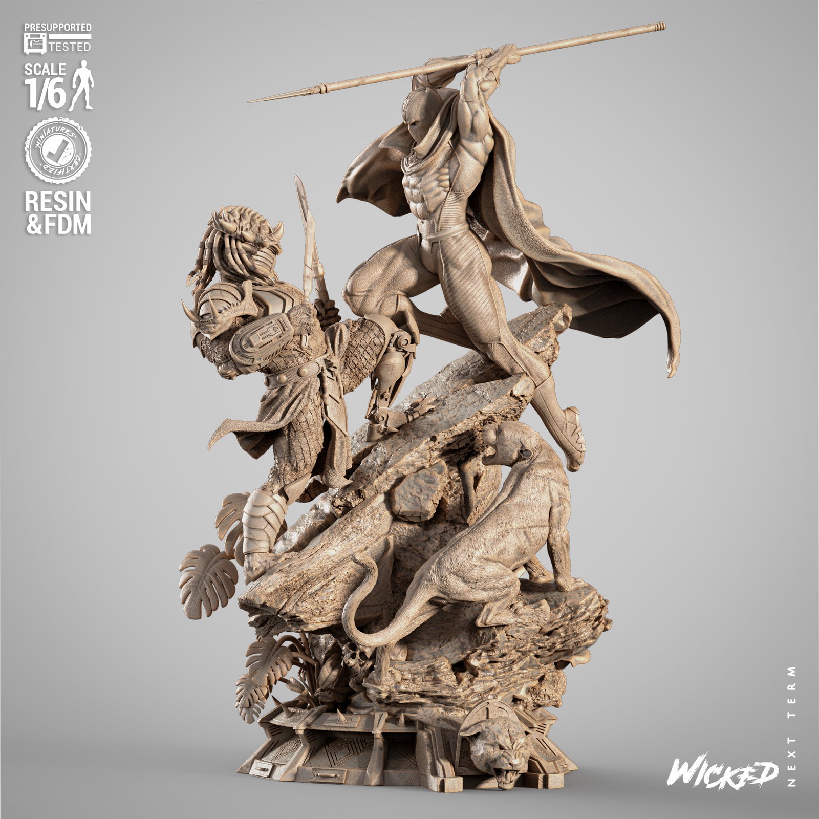 Black Panther vs Predator Diorama