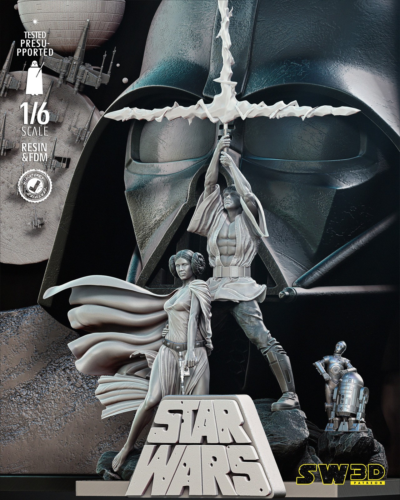 Luke and Leia Diorama Poster Version - Image 2
