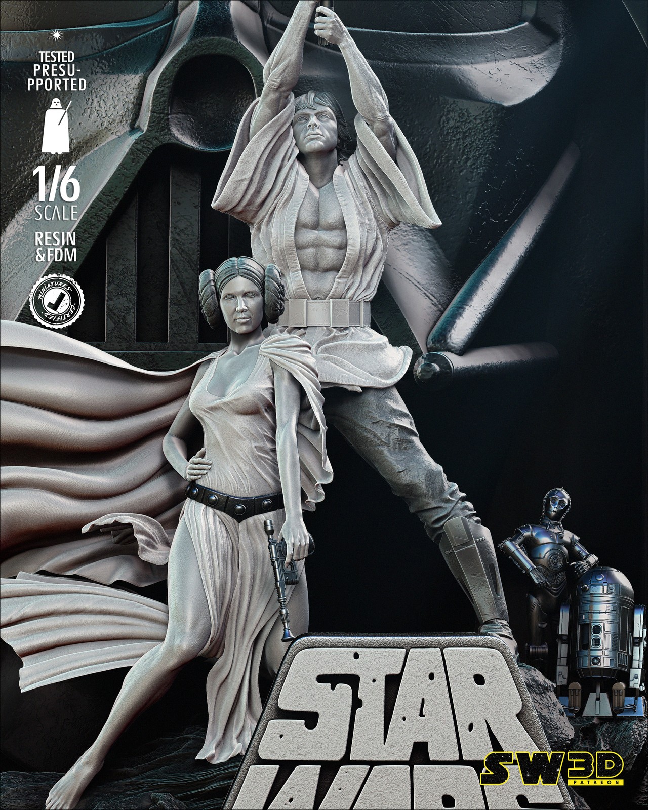 Luke and Leia Diorama Poster Version - Image 3