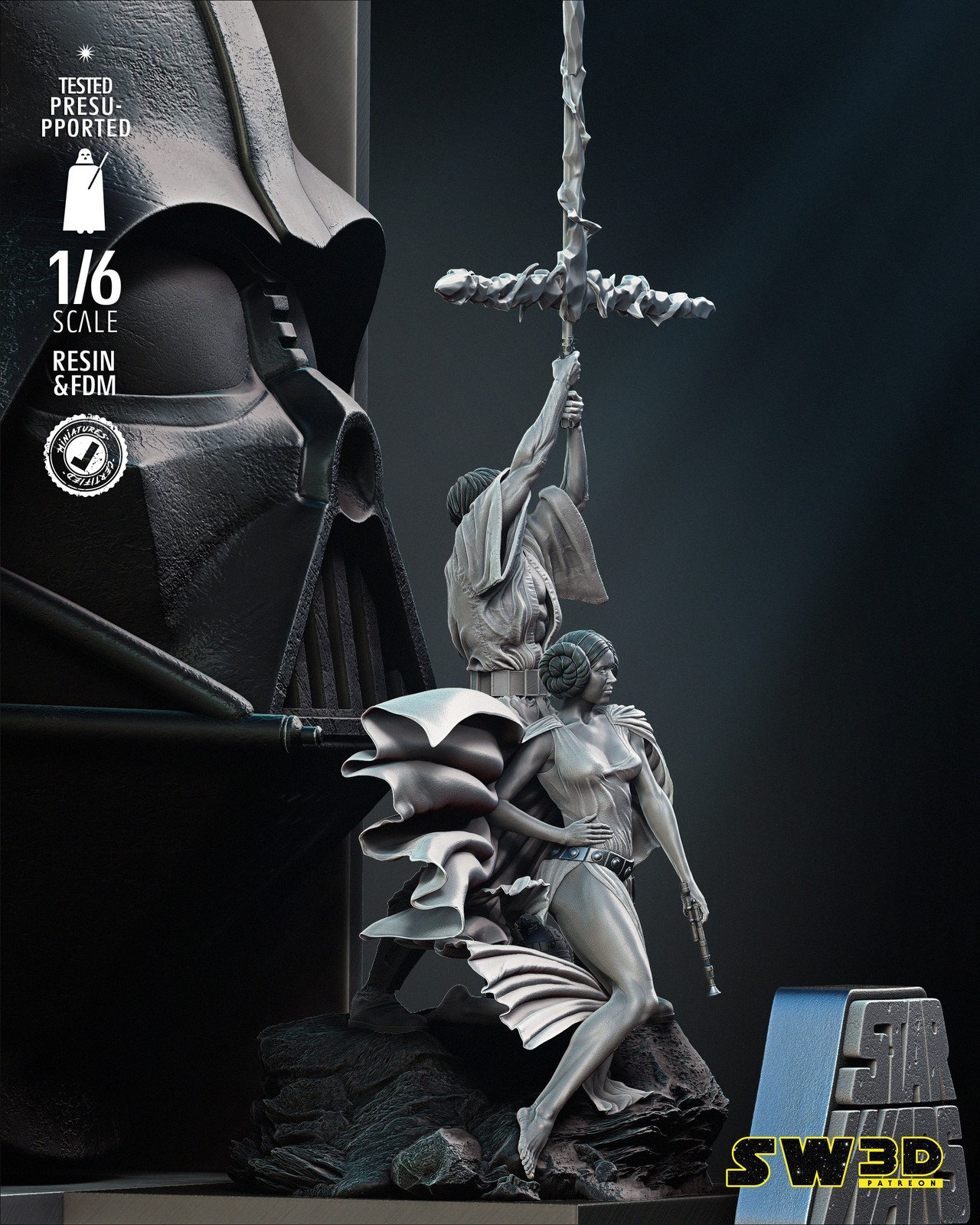 Luke and Leia Diorama Poster Version - Image 5