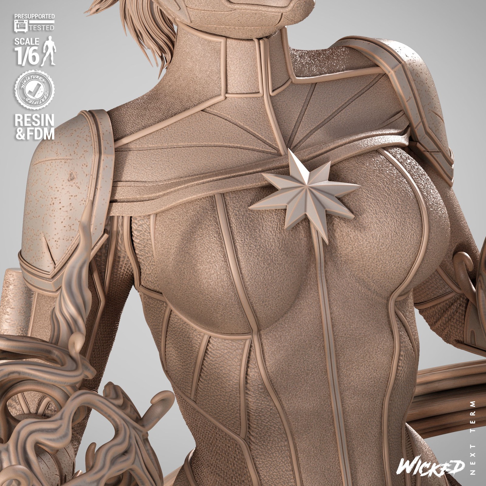 Captain Marvel Sculpture - Image 4