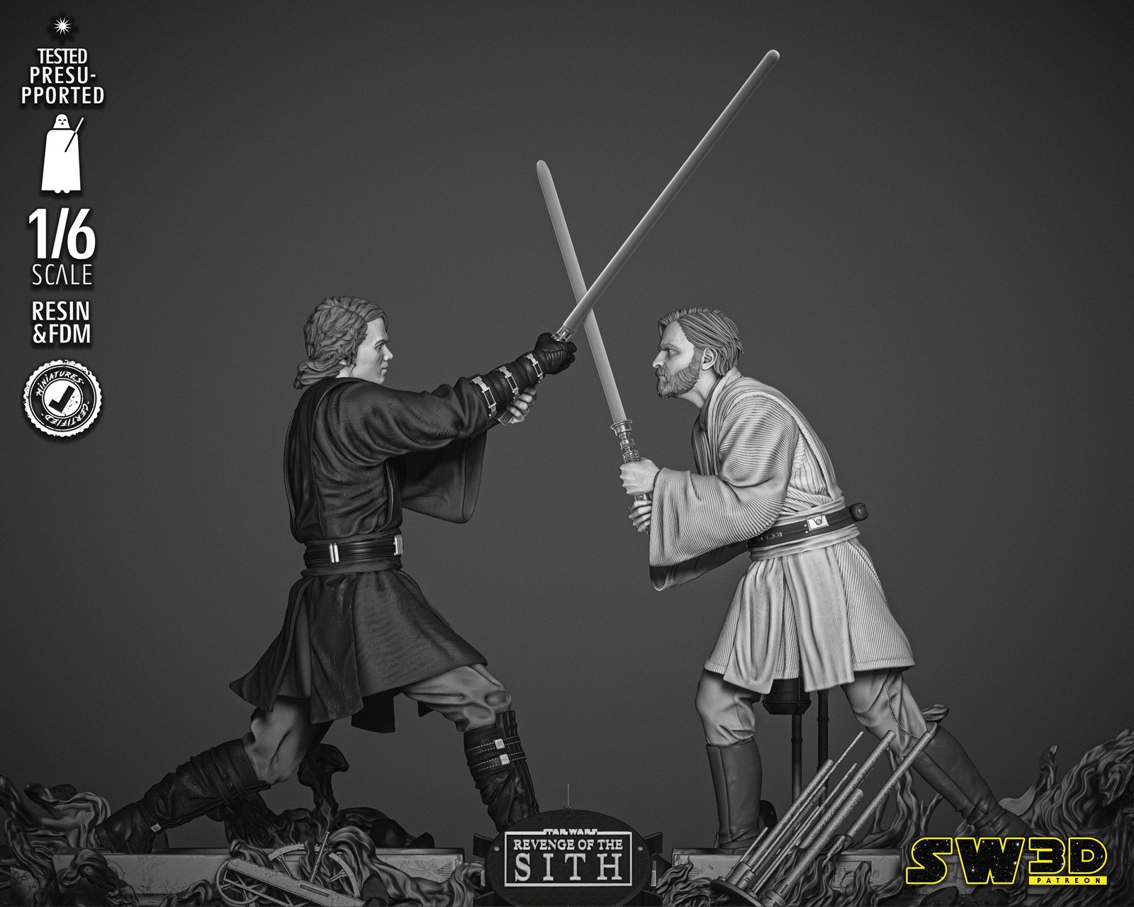 Obi-Wan Kenobi and Anakin Skywalker Diorama