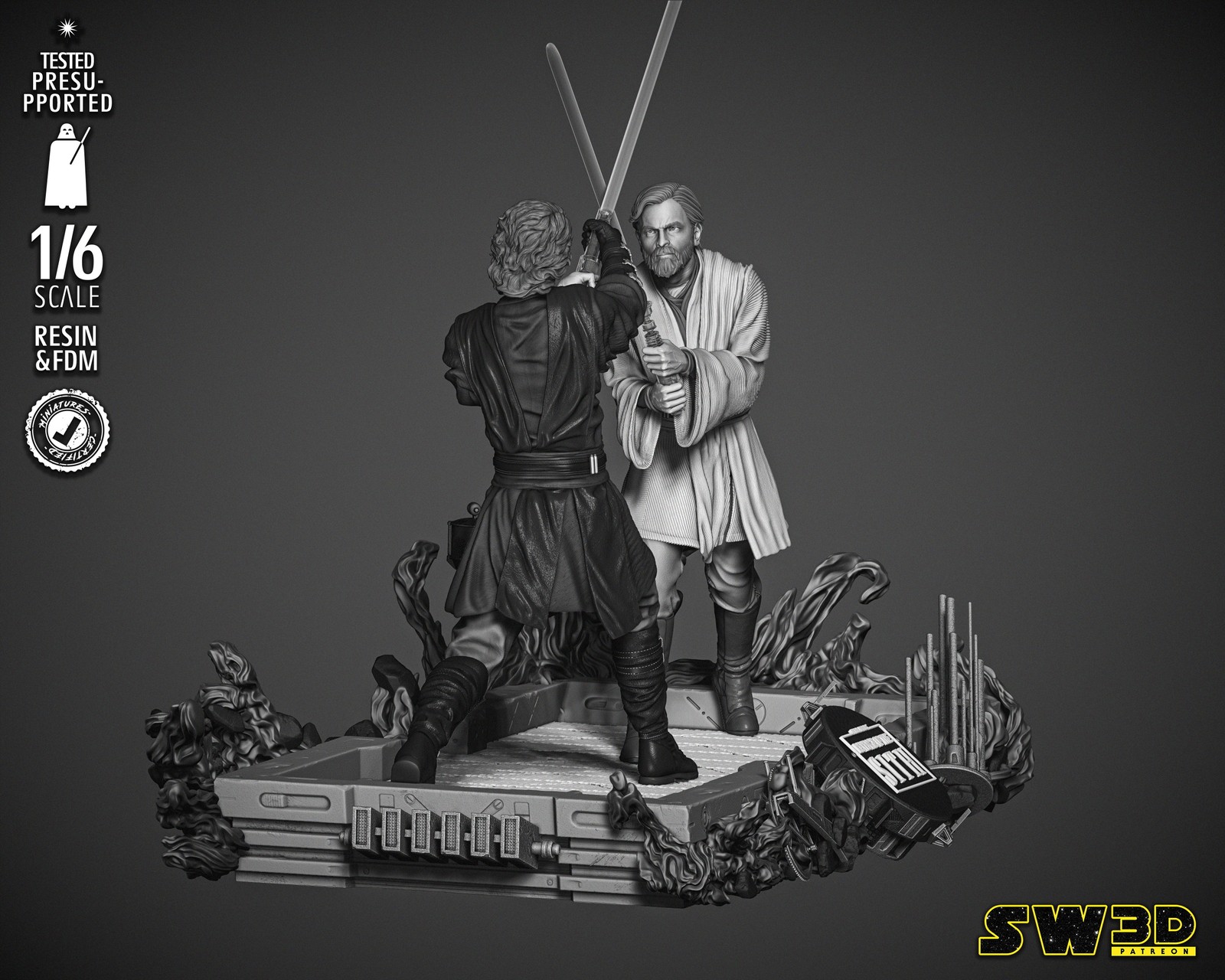 Obi-Wan Kenobi and Anakin Skywalker Diorama - Image 3